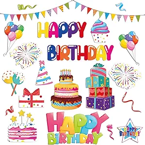 Xuhal 23 Pcs Happy Birthday Ocean Cruise Door Magnets Decorations Funny Carnival Ship Door Decorations Reusable Summer Refrigerator Magnets for Cabin Car