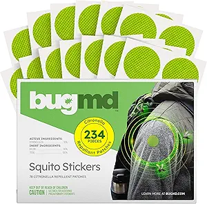 BugMD Squito Stickers Mosquito Repellent Patch for Adults (234 Stickers), Safe & Effective Insect Repellent Patches for Toddlers, Kids, Camping, Beach & Outdoor Essentials